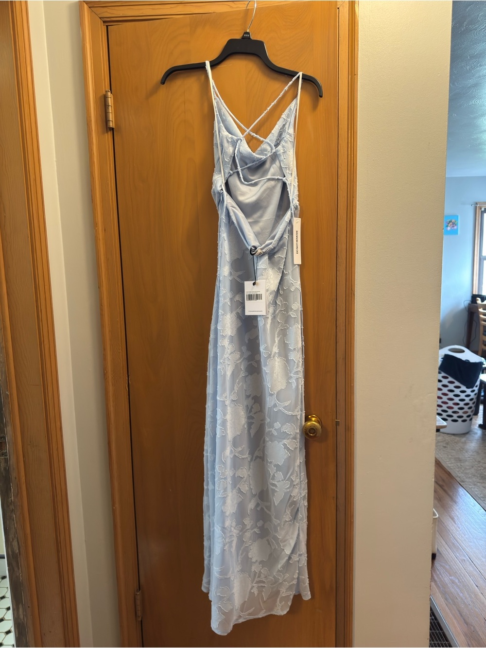 NWT Celena Maxi Dress Blue Burnout Princess Polly - Picture 4 of 5